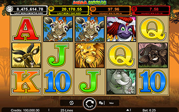 Mega Moolah symbolit